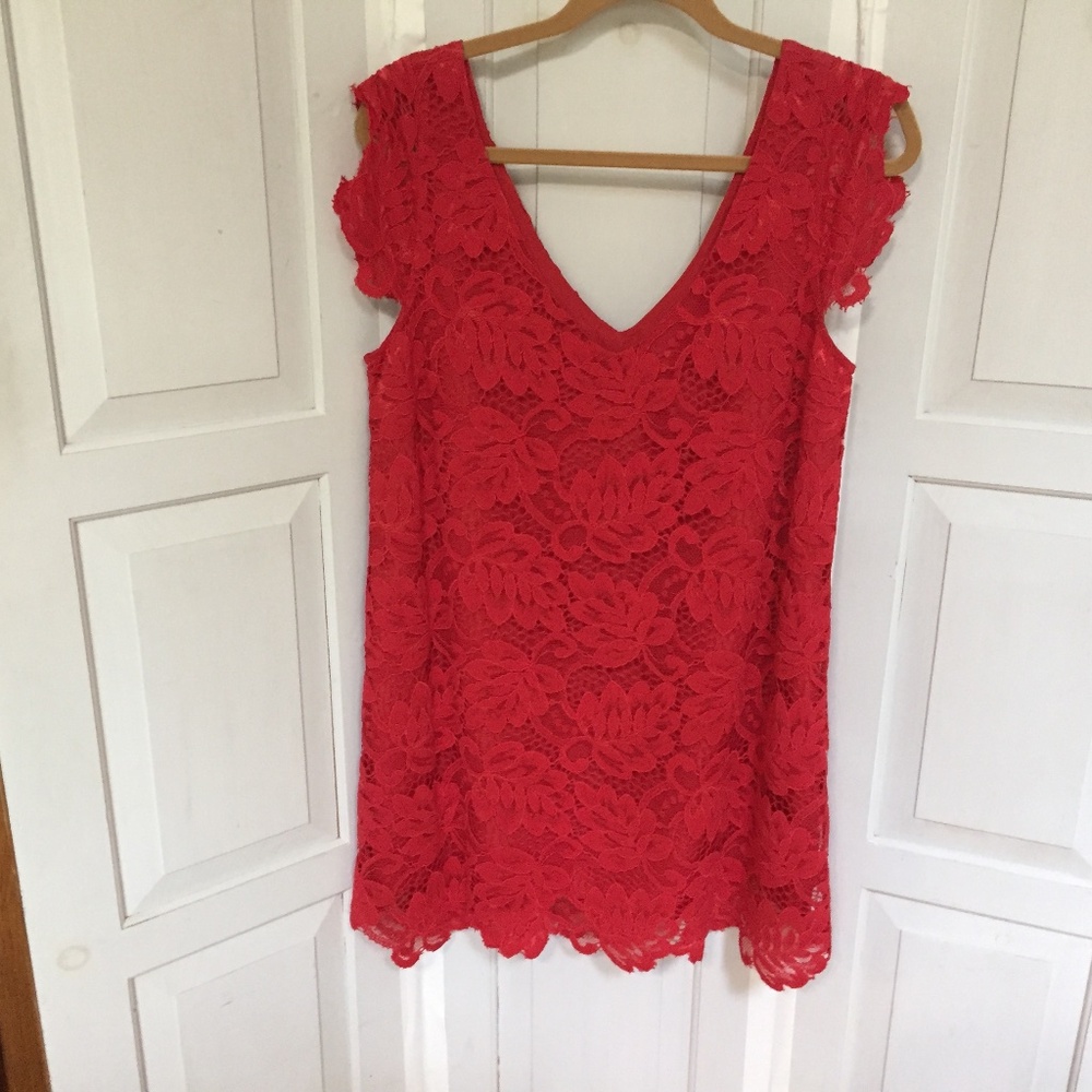 BB Dakota Red Lace Mini Dress
